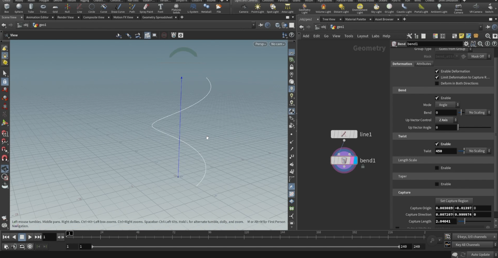 Spiral curves SideFX