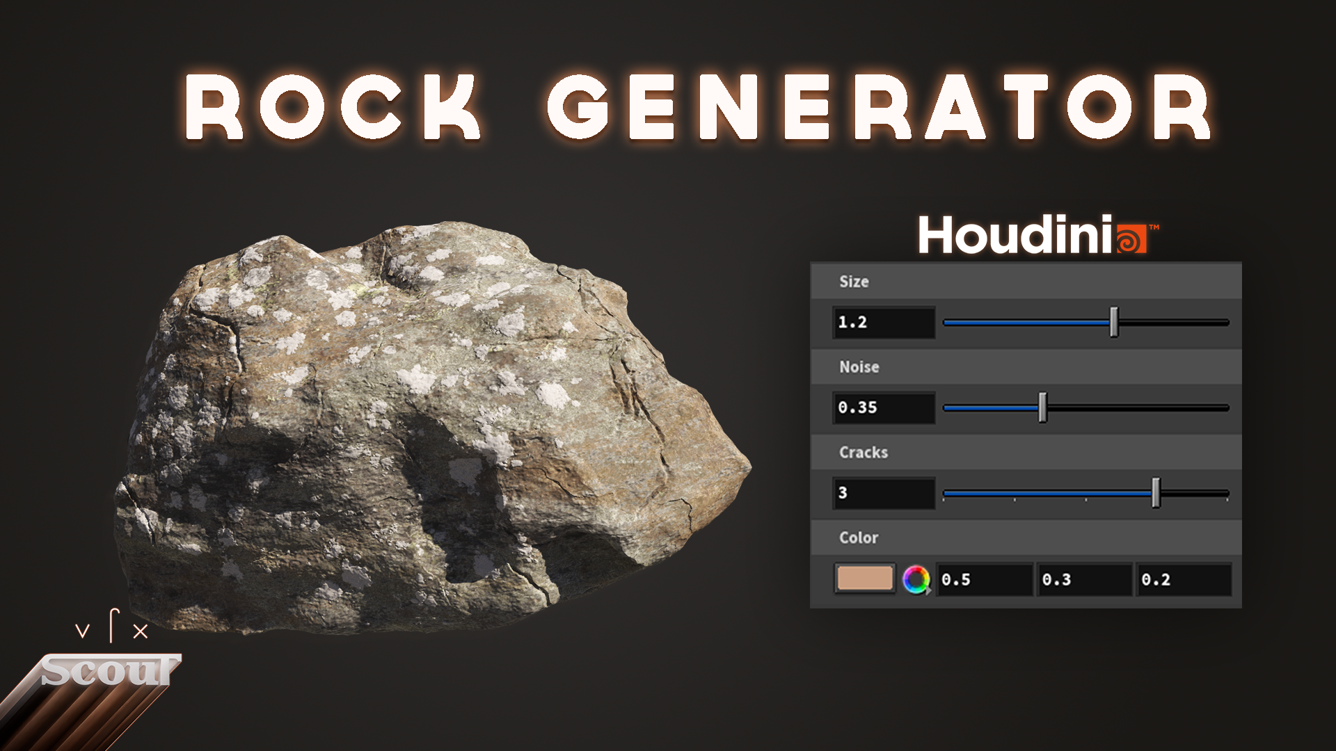 Advanced 3D Rock Generator SideFX