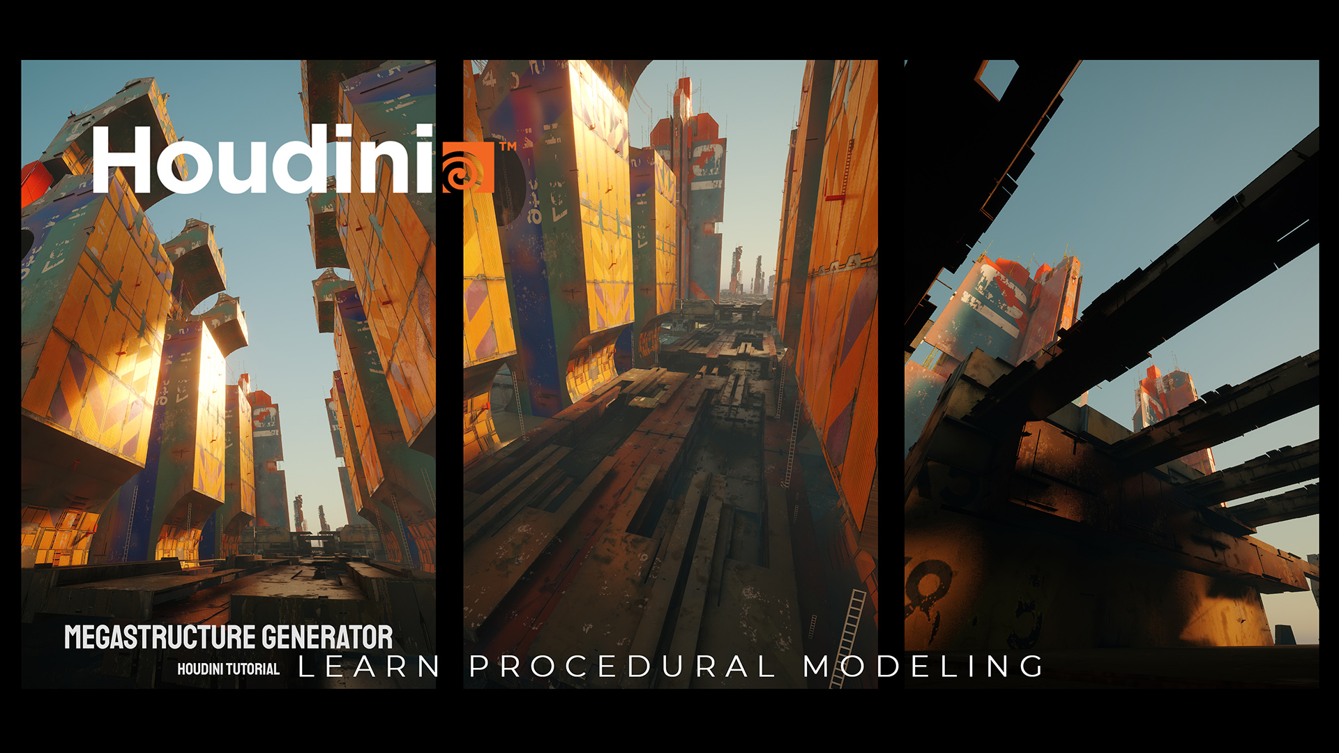Houdini Tutorial Megastructure Generator  [ Procedural Modeling ]
